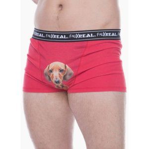 Faux Real Sublimated Mens funny Underwear Boxer Brief Dog -  SIZE S TRUNK NWOT